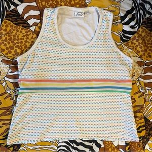Size large Vintage Multi colored tank top with built in bra